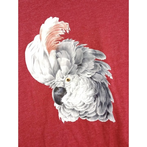 Revyntage Parrot Cockatoo exotic bird T-shirt red long sleeve - Picture 1 of 4